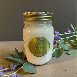 16oz Eucalyptus Lavender Soy Mason Jar Candle | Serene Escape Spa Scent